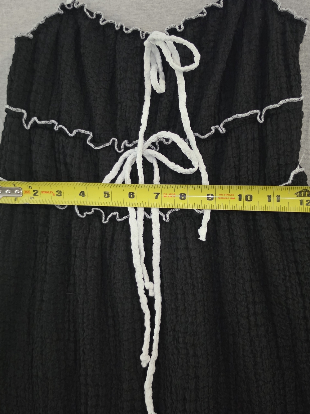 See You Monday Black Midi Dress with White Trim - Picture 5 of 8